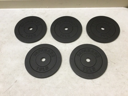 Lot of (5) 10 lb Weights. Appear New - Lot 262