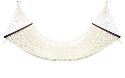 Cotton Rope 2-Person Double Hammock w/ Spreader Bars, Carrying Case, White. Appears New.  - Lot 273
