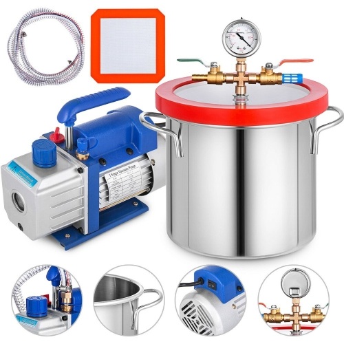 3 Gallon Vacuum Chamber 4 CFM Single Stage Pump 3-Gallon Degassing Kit. Appears New - Lot 276