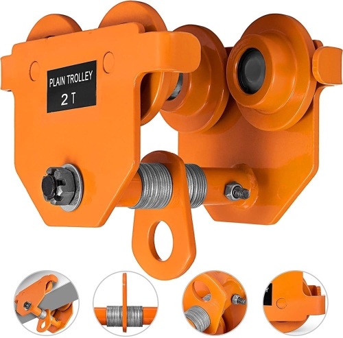 Heavy Duty Manual Trolley 2 Ton Capacity Plain Trolley 4000LBS Push Beam Track Roller. - Lot 292