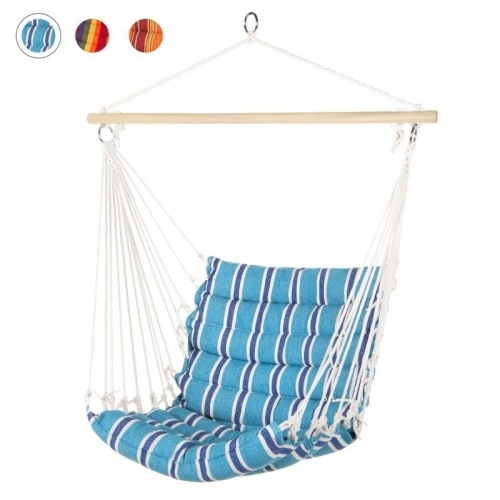Padded Indoor/Outdoor Cotton Hammock Chair w/ 40in Spreader Bar. Appears New  - Lot 329