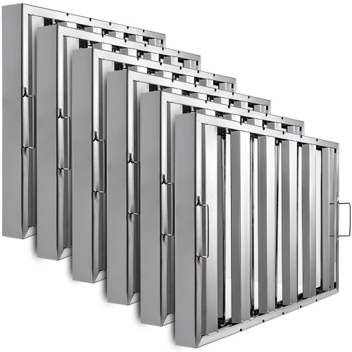 6 Pack 25"x16" Stainless Steel Hood Grease Exhaust Filter Baffle 5 Slots. Appears New - Lot 401
