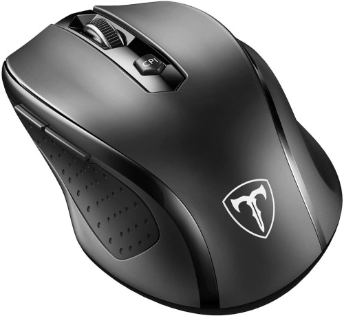 VicTsing MM057 2.4G Wireless Portable Optical Mice w/ USB Receiver, 5 Adjustable DPI Levels, 6 Buttons for Notebook, PC, Laptop, Computer, Macbook - Black. E-Commerce. Untested.  - Lot 433