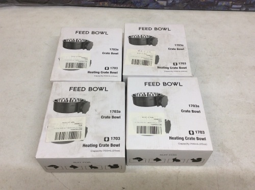Lot of (4) Heated Pet Bowls. Appear New - Lot 434