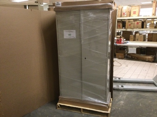 Sandusky Classic Series 72 in. H x 36 in. W x 18 in. D Steel Frestanding Storage Cabinet with Adjustable Shelves in Dove Gray. New with Damage - Lot 460