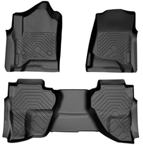 COOLSHARK Custon Floor Mats, Fits 2014-2018 Chevy Silverado/GMC Sierra 1500, 2015-2019 Chevy Silverado/GMC Sierra 2500HD / 3500HD (Double Cab Only), All Weather Protection. Appear New.  - Lot 468