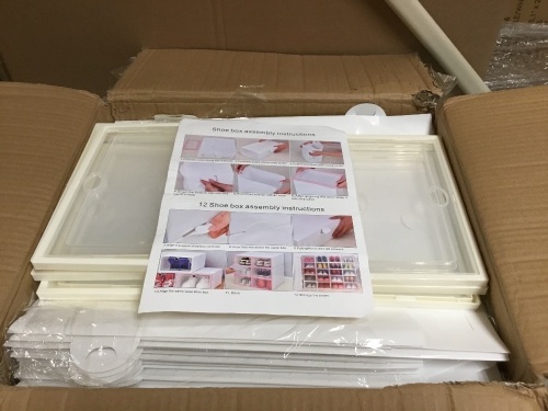 36-Pack of Clear Plastic Foldable Shoe Boxes - Lot 472