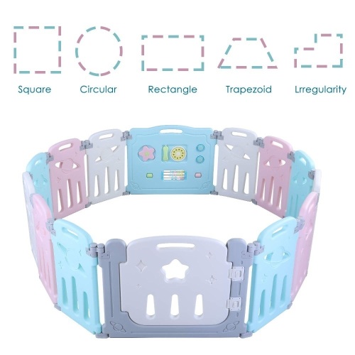 LAZY BUDDY Baby Portable Playpen, 14 Panels,  Adjustable Shape, Game Gate w/ Double Lock Gate Bar. Approx 232" in Total. E-Commerce. Appears New w/ Out a Box.  - Lot 492