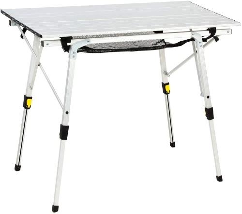 PORTAL Outdoor Folding Portable Picnic Camping Table w/ Aluminum Adjustable Height Legs & Roll Up Table Top Mesh Layer. New.  - Lot 509