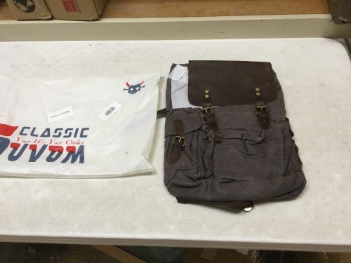 Suvom Canvas and Leather Backpack. NEW - Lot 530