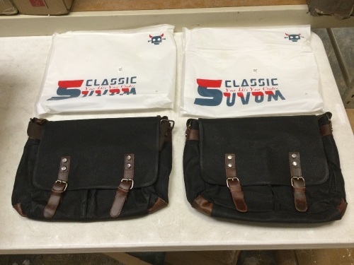 Lot of (2) New Suvom Canvas with Leather Messenger Bags - Lot 533
