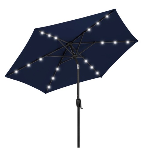 BCP 7.5 ft. Market Solar Tilt Patio Umbrella, Navy Blue. Appears New.  - Lot 536
