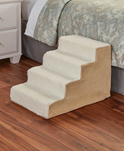 Lot of (2) Sherpa Covered Pet Steps, White. E-Commerce Return. Appear New.  - Lot 541