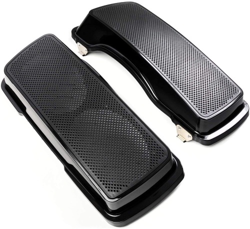 Krator Dual 6x9 Speaker Lids, Compatible w/ 1993-2013 Harley Davidson, Ultra Classic Road Glide Saddle Bags. New. - Lot 928
