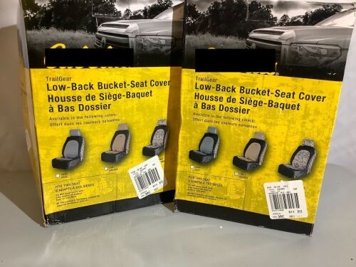 Lot of (2) Low Back Bucket Seat Covers, Tan, Appears New - Lot 129
