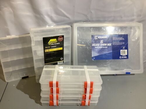 Lot of (4) Misc. Fishing Storage Containers, Appears New, 1 Missing Clip - Lot 163