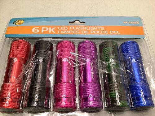 6 Pack LED Flashilights, 53 Lumens, Appears New - Lot 276