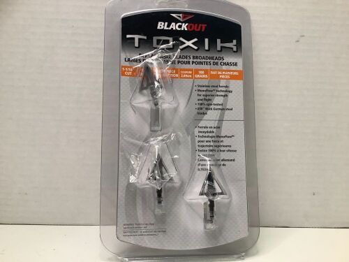 Blackout Toxik Replaceable Blades Broadheads, Ecommerce Return - Lot 279
