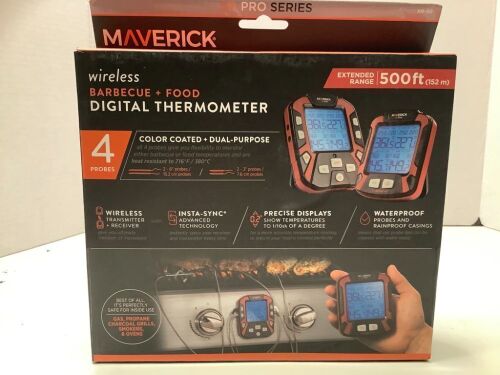 Maverick Wireless Barbecue + Food Digital Thermometer, Appears New - Lot 307