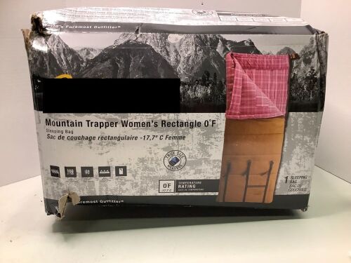 Mountain Trapper Women's Rectagle 0 degree F Sleeping Bag, Appears New - Lot 308