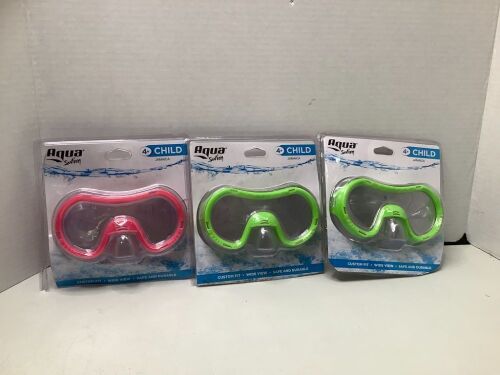 Lot of (3) Aqua Swim Child Swim Mask, Ecommerce Return - Lot 310
