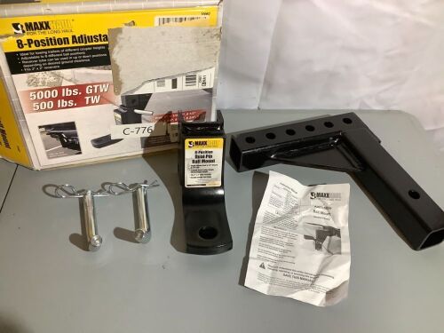 MaxxHaul 8-Position Adjustable Ball Mount, Appears New - Lot 389