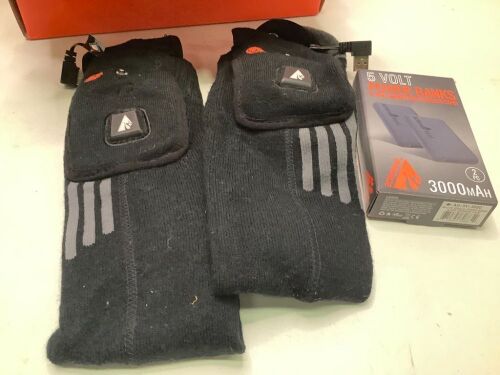 5 Volt Rechargeable Heated Socks, Large, Ecommerce Return - Lot 429