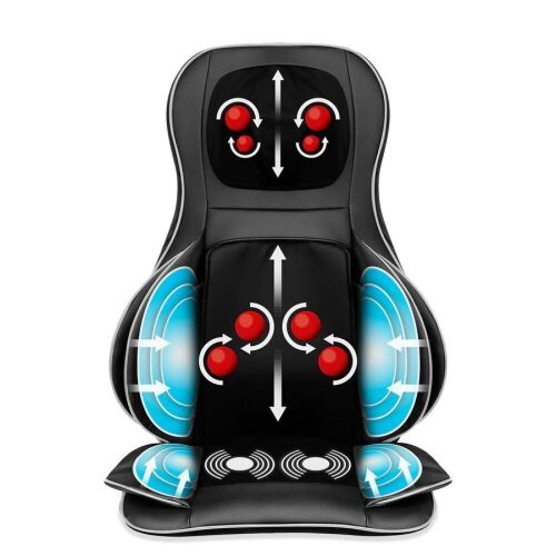Air Compression Shiatsu Neck & Back Massager Seat w/ Heat, Rolling Massage - Lot 1517