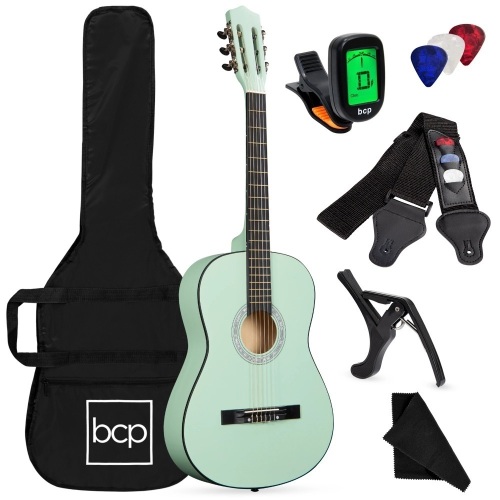 Beginner Acoustic Guitar Set w/ Case, Strap, Digital Tuner, Strings - 38in - Lot 1551