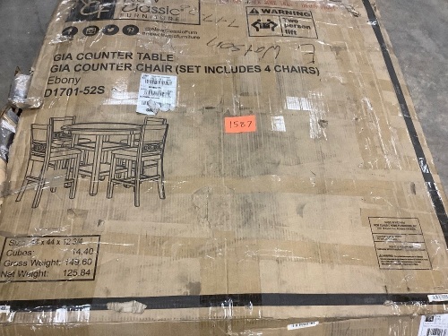 Gia Counter Table w/ 4 Chairs - Lot 1587