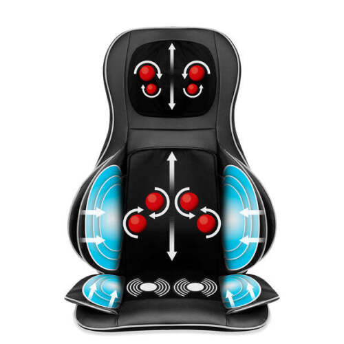 Air Compression Shiatsu Neck & Back Massager Seat w/ Heat, Rolling Massage - Lot 1767