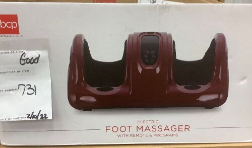 Therapeutic Foot Massager w/ High Intensity Rollers, Remote, 3 Modes - Lot 731