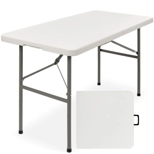 4ft Portable Folding Plastic Dining Table w/ Handle, Lock - Lot 750