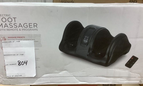 Therapeutic Foot Massager w/ High Intensity Rollers, Remote, 3 Modes - Lot 804