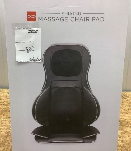 Air Compression Shiatsu Neck & Back Massager Seat w/ Heat, Rolling Massage - Lot 880