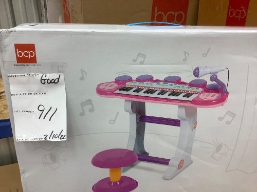 37-Key Kids Electric Keyboard w/ Microphone, Stool - Lot 911