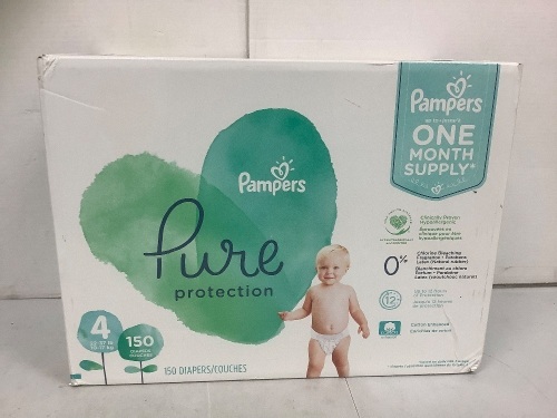 Pampers Pure Diapers 150ct, Size 4, Appears New - Lot 32