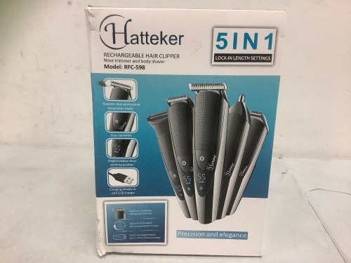 Hatteker 5 in 1 Hair Clippers, Untested, Appears New - Lot 647