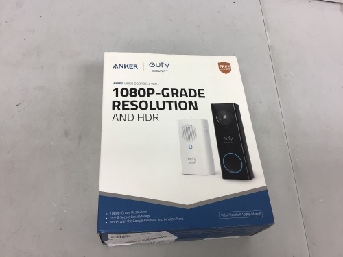 Anker Eufy Wired Video Doorbell, Powers Up, E-Commerce Return - Lot 715