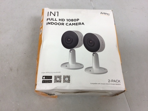 Arenti Indoor Security Cameras, Powers Up, E-Commerce Return - Lot 746
