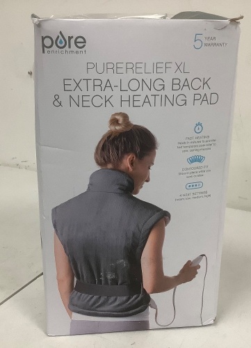 Pure Extra Long Back & Neck Heating Pad, Powers Up, E-Commerce Return - Lot 947