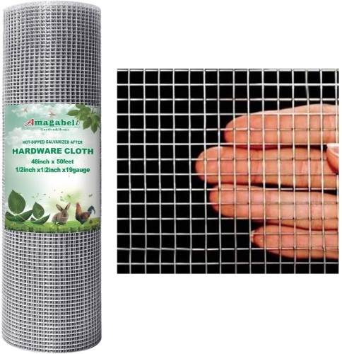 Lot of (7) Amagabeli 48" x 50' Hardware Cloth 1/2 In 19 Gauge Square Galvanized Chicken Wire - Lot 66