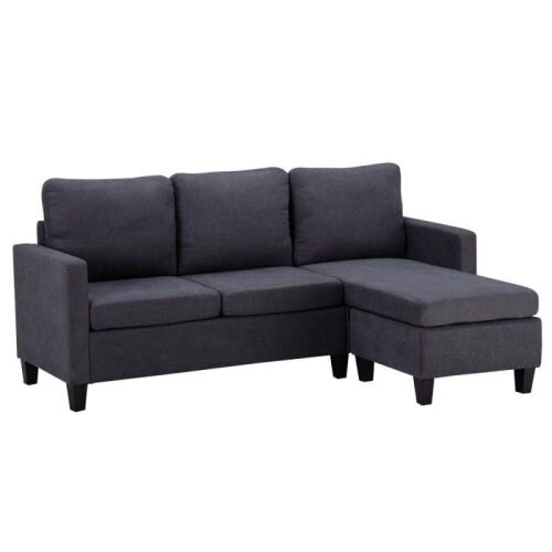 SamyoHome Reversible Sectional Sofa Couch for Small Space Dark Grey - Lot 79
