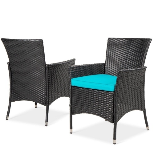 Set of 4 Wicker Patio Dining Chairs - No Hardware - Lot 108