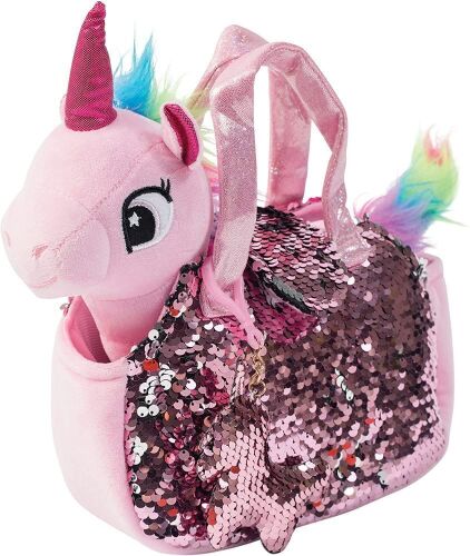 Case of (50) Plush Unicorn Toy with Sequin Purse, Charm & Necklace - Lot 110