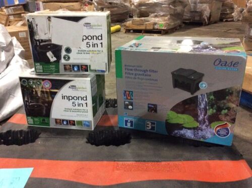 Lot of (1) OASE BioSmart 5000 Pond Filter & (2) Aquagarden Inpond 5 in 1 Instant Solution for Clear & Beautiful Pond, 600 Gallon - 1 is Used/Untested - High Retail Value! - Lot 144