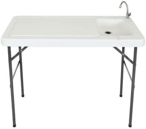 Portable Outdoor Fish and Game Cutting Cleaning Table w/Sink and Faucet - Lot 152