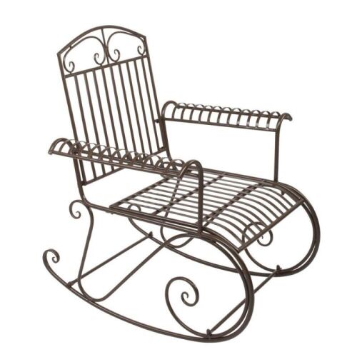 38" Bent Armrest Antique Style Wrought Iron Rocking Chair  - Lot 171
