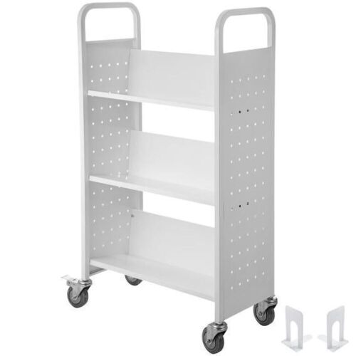 Library Book Cart With V-shaped Shelves 200lb Capacity  - Lot 252
