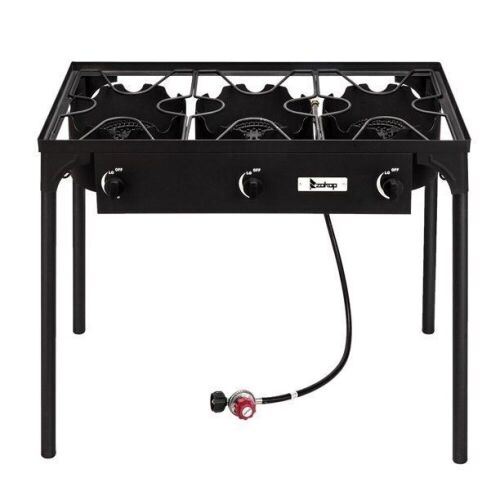 Zokop Portable Propane 225,000-BTU 3 Burner Outdoor Camp Stove - Lot 268
